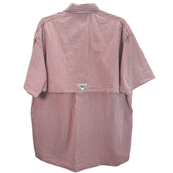 FSU Florida State Seminoles Columbia PFG Red Checked Gingham Men’s XL - Picture 5 of 7